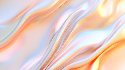 Fototapeta premium Smooth, flowing abstract fabric with iridescent colors and soft curves, creating a dynamic and ethereal design, ideal for fashion campaigns, digital art, or visual effects