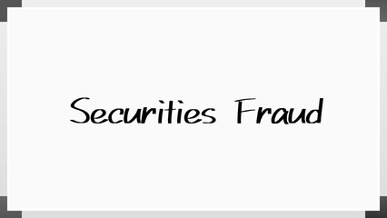 Securities Fraud のホワイトボード風イラスト