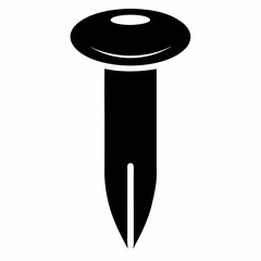 set of black silhouettes of nails