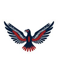 
An eagle with spread wings symbolizing the strength and freedom of indigenous peoples.