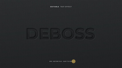 Deboss black paper text effect, paper press text style