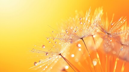 Dandelion Seeds with Dew Drops