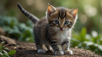 Obraz premium cat on the grass