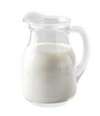 fresh milk  in glass jug, transparent background, pro PNG transparent background