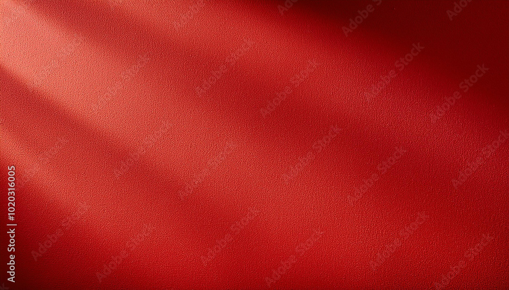 Poster empty red textured wall close up with shadows. sparse texture and background