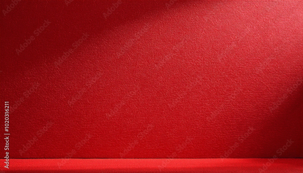 Poster empty red textured wall close up with shadows. sparse texture and background