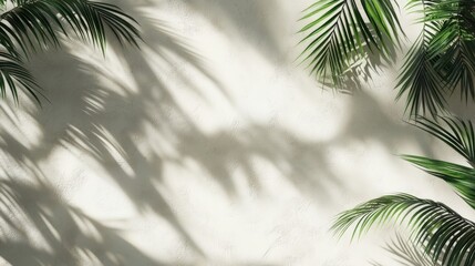 Obraz premium Palm Leaf Shadows Cast on a White Wall