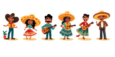 Music band with traditional Mexican instruments