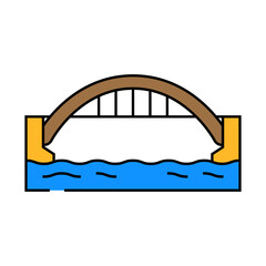 arch bridge line icon vector. arch bridge sign. isolated symbol illustration