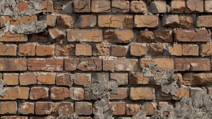 Obraz premium Weathered Brick Wall Texture: Rustic and Vintage Background