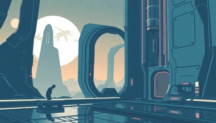 Retro Futuristic Environment landscapes