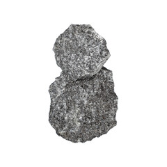 Number 8 made of black granite. Stone lettering