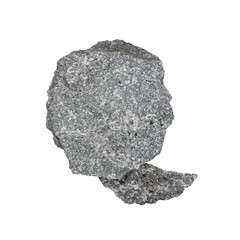 Letter Q made of black granite. Stone lettering