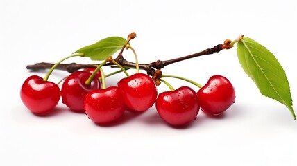 Cherry fruit on white background