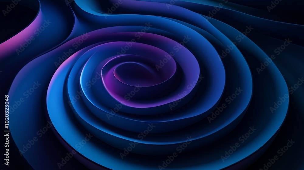 Poster abstract spiral pattern with vibrant colors swirling in layers creating a mesmerizing visual effect 