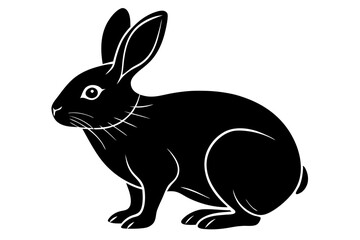 rabbit line art silhouette vector illustration
