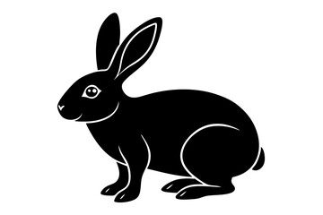 rabbit line art silhouette vector illustration
