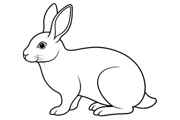 rabbit line art silhouette vector illustration
