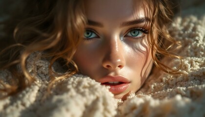 Woman Bathed in Sunlight: Embracing Nature's Warmth