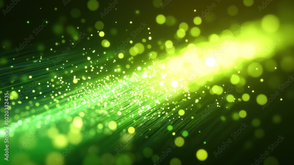 Poster abstract green light and bokeh background