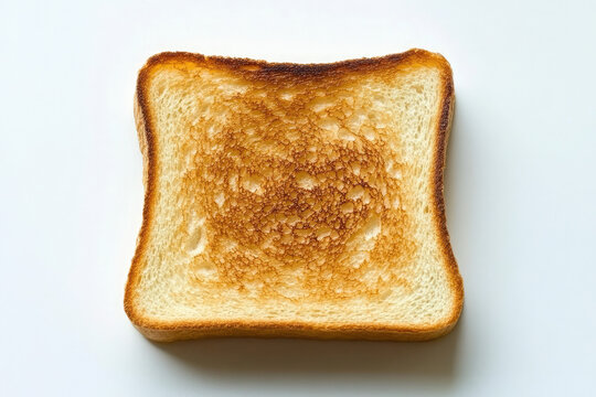 toast top view white background copyspace stock photo isolated