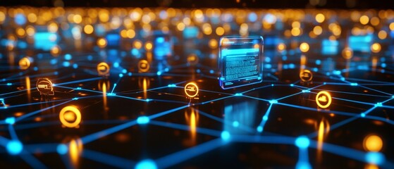 Obraz premium Connected Civic Grid, Digital Government and E Government Services