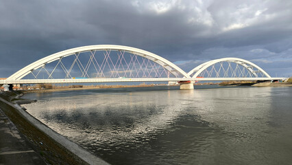 Naklejka premium banks of Danube river in Novi Sad