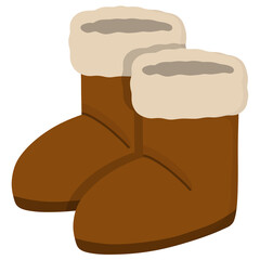 A pair of brown winter shoes Illustration 
