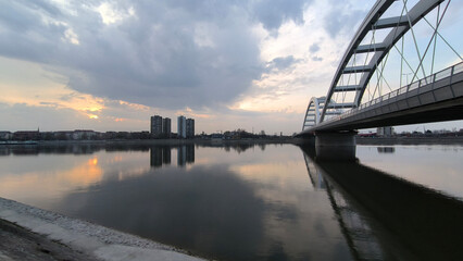 Fototapeta premium banks of Danube river in Novi Sad