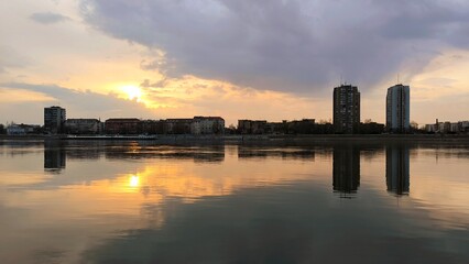 Fototapeta premium banks of Danube river in Novi Sad
