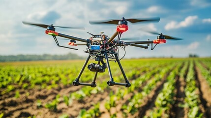 Corn farming drones for field monitoring and precision agriculture, providing real-time data on crop health and growth