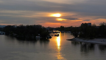 banks of Danube river in Novi Sad