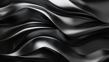 Obraz premium Abstract Black Wavy Surface with Textured Pattern