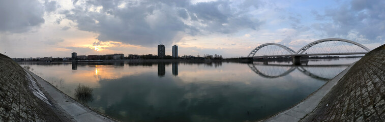Naklejka premium banks of Danube river in Novi Sad