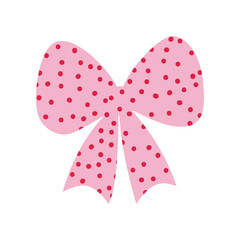 A textured vintage bow or ribbon in a flat vector style