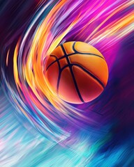 Obraz premium Dynamic Basketball Motion Illustration Art