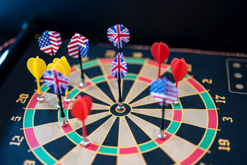 Jeu de fléchettes et cible