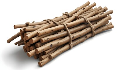 A bundle of wooden sticks or twigs tied together with rope