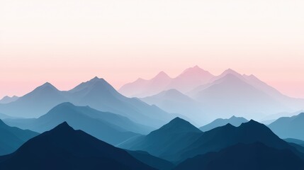 Fototapeta premium Silhouetted mountains at sunrise.
