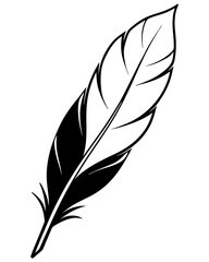 Fototapeta premium bird feather silhouettes vector illustration line art transparent background
