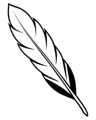 Obraz premium bird feather silhouettes vector illustration line art transparent background