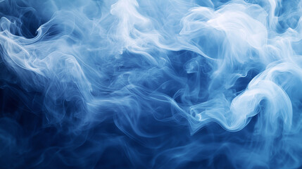 Obraz premium Blue Smoke Abstract Background Wispy Lines and Soft Flowing Shapes
