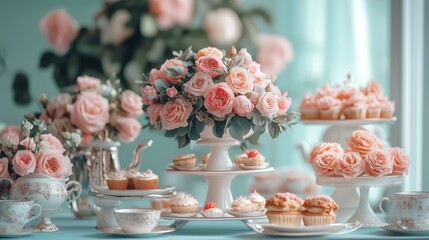 Naklejka premium bridgerton tea party decor