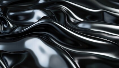 Fototapeta premium Abstract Texture of Wavy Black Fabric
