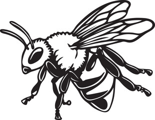 Bee honey vector white and black Print