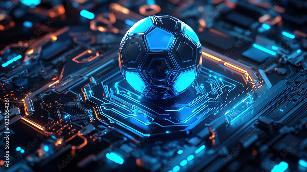 Poster global connectivity. abstract digital world with glowing circuit board and globe. digital technology