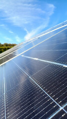 close-up of photovoltaic panels in perspective 