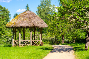 Gazebo in the Fruit Garden at the Mikhailovskoye Museum-Estate, Pushkin Mountains, Pskov Region,...