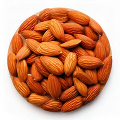 Fototapeta premium Almond Nut Seeds Isolated on White Background
