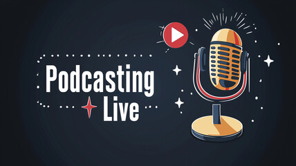 Podcasting Live Icon Designed for Contemporary Radio and Podcast Studios